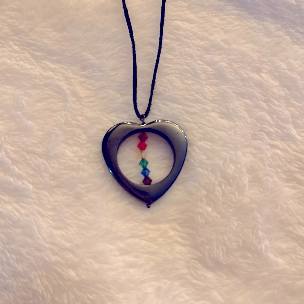 Chakra Rainbow Heart Pride Necklace